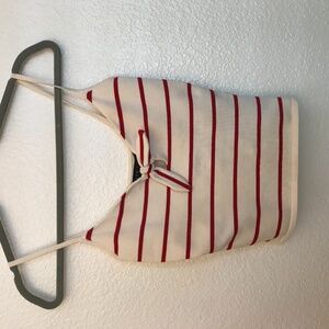 Ralph Lauren Red and White Striped Top